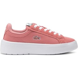 Lacoste trampki damskie na płaskiej podeszwie różowe wiązane  - zdjęcie produktu