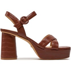 Sandały damskie Guess na obcasie brązowe eleganckie  - zdjęcie produktu