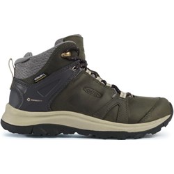 Buty trekkingowe damskie zielone Keen płaskie ze skóry sznurowane  - zdjęcie produktu