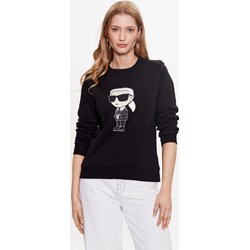 Karl Lagerfeld bluza damska czarna w stylu młodzieżowym z nadrukami  - zdjęcie produktu
