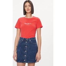 Bluzka damska Pepe Jeans czerwona z napisami  - zdjęcie produktu