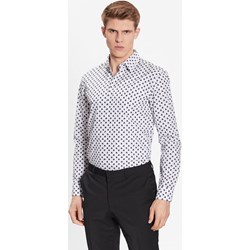 Koszula męska Hugo Boss w abstrakcyjne wzory biała na jesień  - zdjęcie produktu