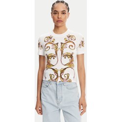 Bluzka damska biała Versace Jeans z krótkim rękawem z okrągłym dekoltem  - zdjęcie produktu