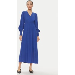 Sukienka niebieska Yas z dekoltem w serek elegancka maxi na wesele z długim rękawem  - zdjęcie produktu