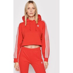 Bluza damska Adidas krótka czerwona w sportowym stylu  - zdjęcie produktu