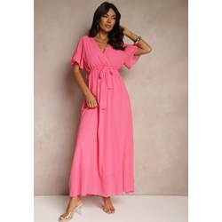 Sukienka Renee na sylwestra na wiosnę z paskiem maxi w serek  - zdjęcie produktu