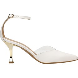 Czółenka Wojas eleganckie białe z klamrą  - zdjęcie produktu