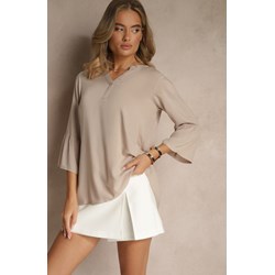 Bluzka damska Renee beżowa z wiskozy wiosenna casual  - zdjęcie produktu