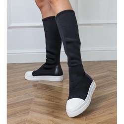 Kozaki damskie płaskie z zamkiem eleganckie  - zdjęcie produktu