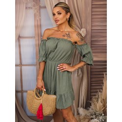 Sukienka Olika mini casual wiosenna zielona  - zdjęcie produktu