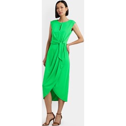 Sukienka Ralph Lauren z okrągłym dekoltem midi na sylwestra asymetryczna zielona  - zdjęcie produktu