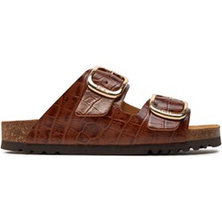 Scholl klapki damskie bez zapięcia brązowe letnie  - zdjęcie produktu
