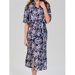 Sukienka Sinsay z wiskozy w kwiaty midi z długim rękawem  - zdjęcie produktu