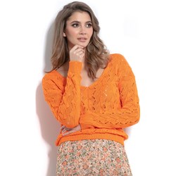 Sweter damski Fobya z dekoltem w serek casual  - zdjęcie produktu
