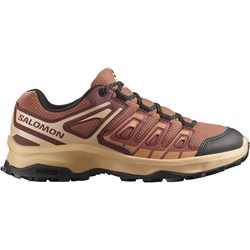 Buty trekkingowe damskie brązowe Salomon na płaskiej podeszwie z tkaniny sportowe  - zdjęcie produktu