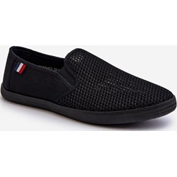 Trampki męskie czarne młodzieżowe bez zapięcia  - zdjęcie produktu
