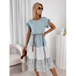 Sukienka z okrągłym dekoltem mini z krótkimi rękawami  - zdjęcie produktu