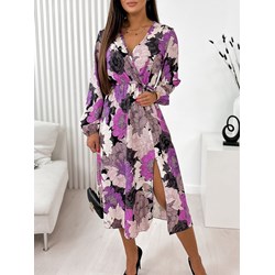 Sukienka Ubra w serek midi z długim rękawem  - zdjęcie produktu