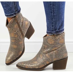 Botki Jezzi eleganckie na obcasie na zimę  - zdjęcie produktu