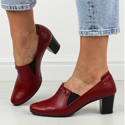 Półbuty damskie Suzana.pl na jesień bez zapięcia ze skóry na obcasie  - zdjęcie produktu