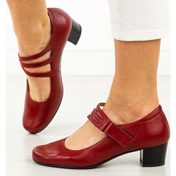 Czółenka Gregors na obcasie skórzane bez zapięcia  - zdjęcie produktu