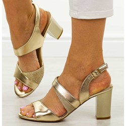 Sandały damskie Sergio Leone eleganckie z klamrą na słupku  - zdjęcie produktu