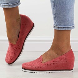 Czółenka Daszyński eleganckie z okrągłym noskiem bez zapięcia z niskim obcasem  - zdjęcie produktu