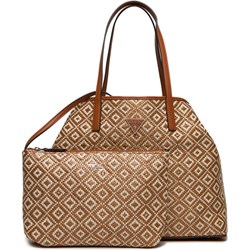 Wielokolorowa shopper bag Guess na ramię z nadrukiem  - zdjęcie produktu