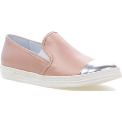 Trampki damskie Karolina różowe bez zapięcia gładkie  - zdjęcie produktu