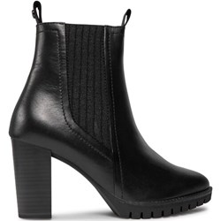 Botki Marco Tozzi eleganckie czarne bez zapięcia  - zdjęcie produktu
