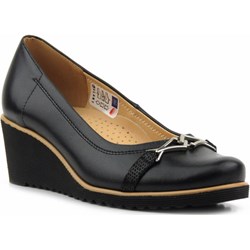 Czółenka Galant z niskim obcasem eleganckie na koturnie  - zdjęcie produktu