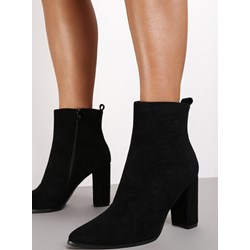 Botki Renee z zamkiem na obcasie z zamszu  - zdjęcie produktu