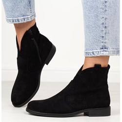 Botki S.Barski na zamek zimowe z zamszu  - zdjęcie produktu