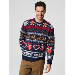 Sinsay sweter męski w abstrakcyjne wzory  - zdjęcie produktu