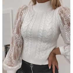 Sweter damski biały Intimica z golfem  - zdjęcie produktu