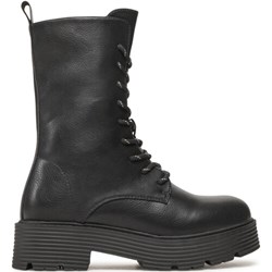 Jenny Fairy workery damskie na jesień czarne sznurowane na platformie  - zdjęcie produktu