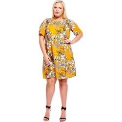 Sukienka Fokus z okrągłym dekoltem dla puszystych na spacer z długim rękawem mini  - zdjęcie produktu