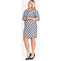 Sukienka Fokus w groszki mini z krótkimi rękawami dla puszystych z okrągłym dekoltem na urodziny  - zdjęcie produktu