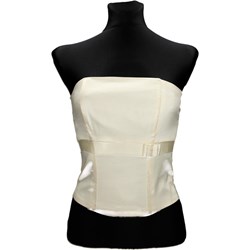 Bluzka damska Fokus elegancka beżowa bez wzorów  - zdjęcie produktu