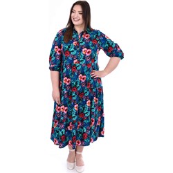 Sukienka Fokus luźna z wiskozy z kołnierzykiem  - zdjęcie produktu