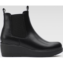 Botki Clara Barson casualowe na platformie bez zapięcia czarne jesienne  - zdjęcie produktu