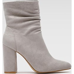 Botki DeeZee szare eleganckie na obcasie na zamek  - zdjęcie produktu