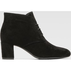 Botki Clara Barson na obcasie czarne eleganckie zamszowe jesienne na zamek  - zdjęcie produktu