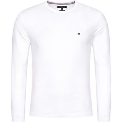 Biały t-shirt męski Tommy Hilfiger z długim rękawem z bawełny  - zdjęcie produktu