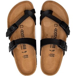 Klapki damskie Birkenstock bez wzorów czarne płaskie casual  - zdjęcie produktu