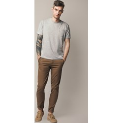 Spodnie męskie Lancerto brązowe z elastanu  - zdjęcie produktu