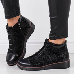 Botki Suzana.pl casual na zamek skórzane  - zdjęcie produktu