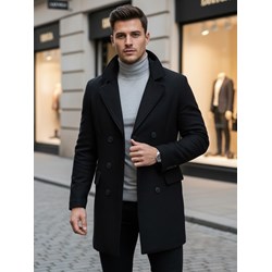 Płaszcz męski czarny Dstreet jesienny  - zdjęcie produktu