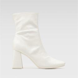 Botki Jenny Fairy białe na obcasie zimowe na zamek  - zdjęcie produktu