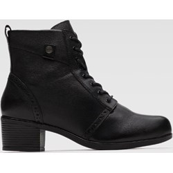 Botki Lasocki skórzane sznurowane na obcasie  - zdjęcie produktu